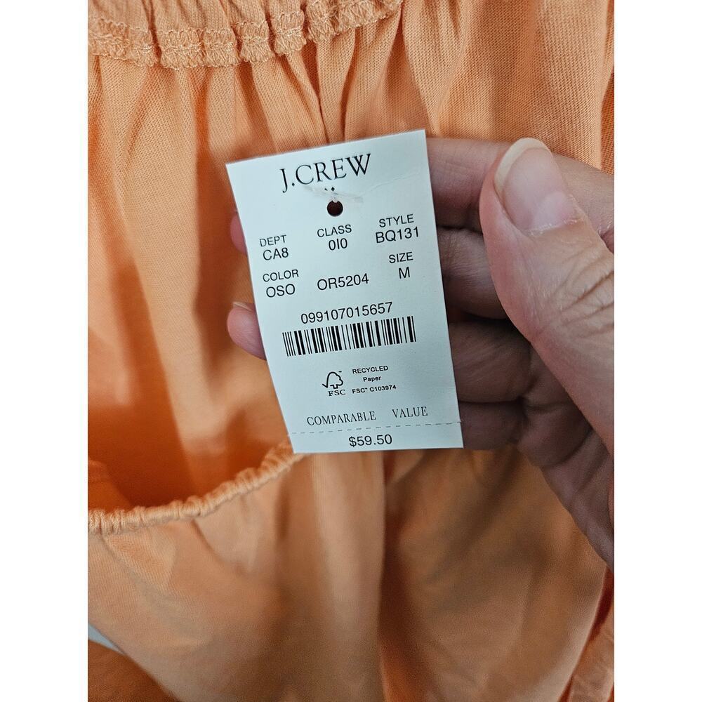 NWT J. Crew Peach/ Orange Tie-Back Top Size Medium Cotton - Picture 5 of 7